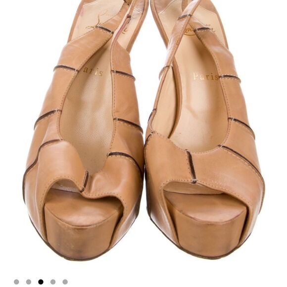 Christian Louboutin size 40.5 Slingback Sandals with Peep Toe and Platform - Picture 3 of 3